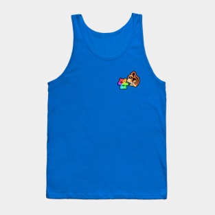 Rainbow Neon Squirrel Just Gotta Nut Bar Sign Top Left Tank Top